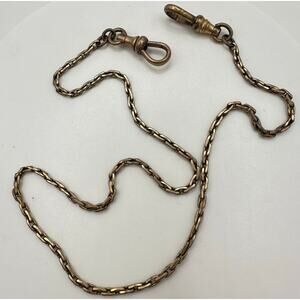 RADIO antique Victorian Edwardian gold filled watch vest chain fob holder 15.5”